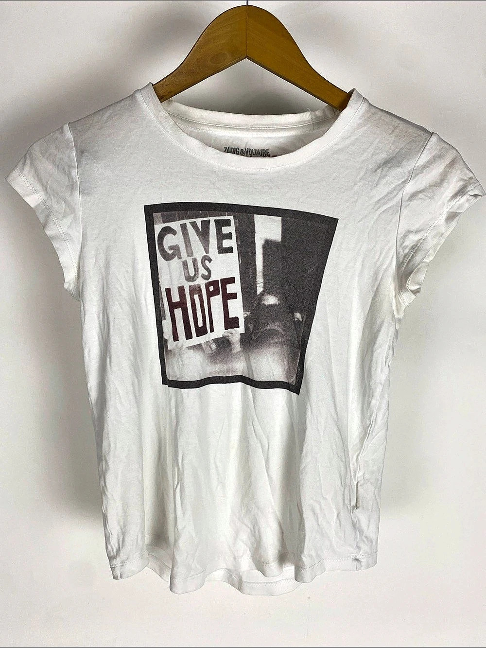 Zadig & Voltaire Skinny Hope SGTTRI B14P Graphic Short Sleeve Tee Size Medium